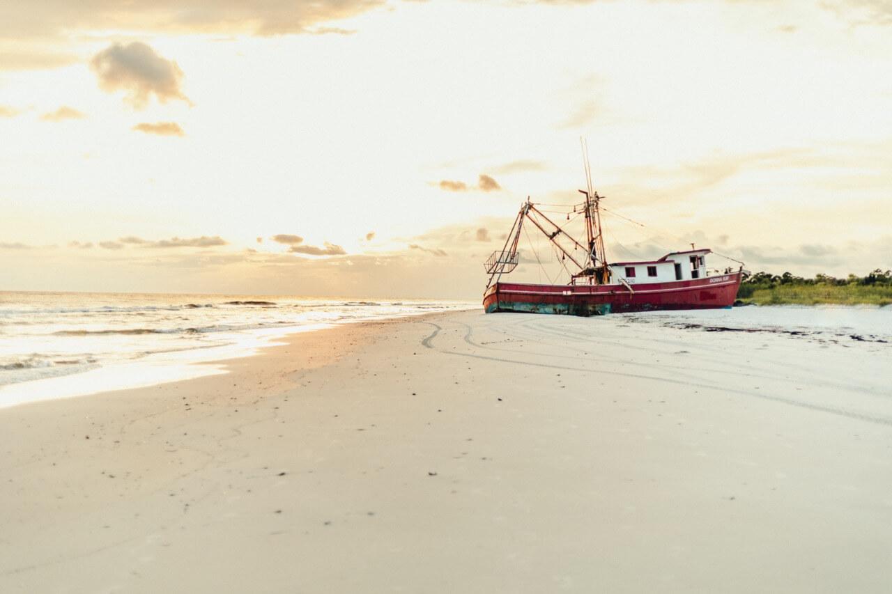 Photograph of shipwreck Donna Kay on Cape San Blas Florida Beach - taken by portrait photographer Brittney Stanley of Be Seen Photos